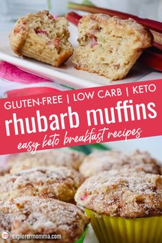 a close up of muffins on a plate with the words gluen free low carb keto