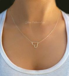 Tiny Heart Necklace, Petite Necklace, Silver Necklace Simple, Small Necklace, Gold Heart Necklace, Silver Heart Necklace, Simple Necklace, Jewelry Vintage, Heart Pendant Necklace