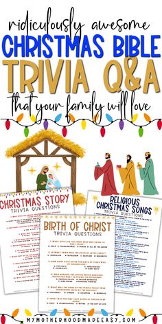 christmas bible trivia q & a for the birth of jesus - printables