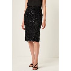 French Connection Desiree Sequin Midi Skirt Side Zip In Black. Pal3700 The French Connection, Sequin Midi Skirt, White Midi Skirt, Textured Skirt, Tulip Skirt, Satin Midi Skirt, Embroidered Skirt, Black Midi Skirt, Sweaters And Leggings