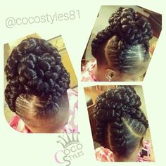 Goddess Braid Bun!   COCO❤STYLED  #braids #twists #protectivestyles #braidsandbeads #kidsbraids #crochetbraids #naturalhair #crochetweave #naturalchix #cocostyles81 #atlantabraider #braidattack #kinkytwists #atlantacrochetbraids #crochettwists #PROTECTIVESTYLES #protectivestyling #urbanhairdaily #amazingnaturalhair #urbanhairpost #natty_coco #catchtheez_nappz #naturalhairstylist  #teamnatural #naturalhairdaily #4chairchics #braidersunited Styled Braids, Goddess Braid Bun, Big Cornrow Braids, Quick Styles, Goddess Braid, Corn Rolls, Hype Hair, Braid Bun