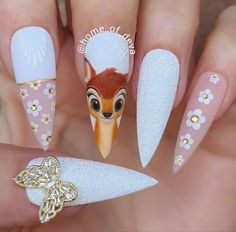 Disney Inspired Nails, Nail Art Disney, Cute Acrylic Nail Designs, Pretty Nail Art Designs, Disney Nails, Pretty Nail Art, Dope Nails, Nail Arts