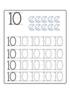 the number ten worksheet with numbers to 10