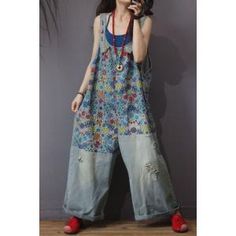 Summer Cotton Denim Jumpsuit With Patchwork, Summer Patchwork Denim Jumpsuit, Spring Patchwork Denim Jumpsuit, Casual Sleeveless Patchwork Overalls, Casual Denim Patchwork Jumpsuit For Summer, Casual Denim Patchwork Jumpsuit, Casual Patchwork Jumpsuits And Rompers For Spring, Casual Cotton Jumpsuit And Romper With Patchwork, Casual Cotton Jumpsuits And Rompers With Patchwork