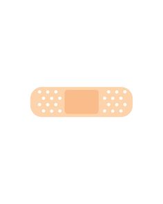 an adhesive band with dots on the top and bottom, in light orange color