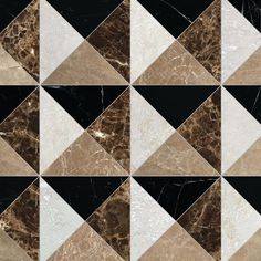 a black, white and brown tile pattern