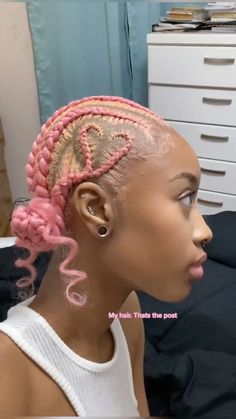 Pink Braids, Pink Dreads, Big Chop Natural Hair, Candy Hair, Braided Hairstyles For Teens, Protective Hairstyles Braids