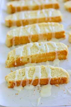 slices of lemon pound cake with icing on top