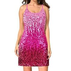 Beautiful Maner Full Sequin Ombre Gradient Sparkle Racer Back Party Dress Will Make You Shine More Glamorous At Various Occasions. Cami Bodycon Style. Stretchy Fabric. Racerback With Adjustable Straps. Nwt. Blue Glitter Outfit, Party Pink Dress, Glitter Sequin Dress, Full Sequin Dress, Womens Sequin Dresses, Valentines Day Dress, Glitter Party Dress, Black Sundress, Sequin Cami Dress