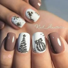 Holiday Acrylic Nails, Christmas Nail Art Designs, Christmas Nails Acrylic, Xmas Nails, Nail Art Ideas, Christmas Nail