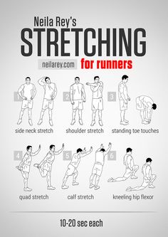 a poster showing how to do stretching for runners