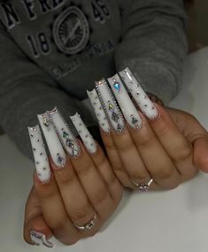 Long Nail, Long Acrylic Nails Coffin, Acrylic Nails Coffin Pink, Long Square Acrylic Nails, Unique Acrylic Nails, Designs Nail