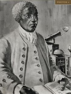 a black and white drawing of a man holding a book in front of a microscope