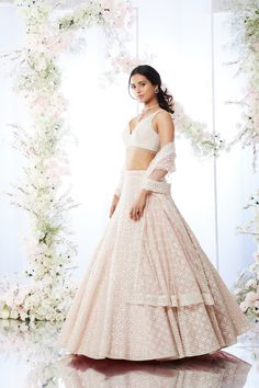 Millenial Pink Lehenga Set Lehenga Aesthetic, Tuscan Summer, Millennial Pink, Net Lehenga, Pink Lehenga, Hem Blouse