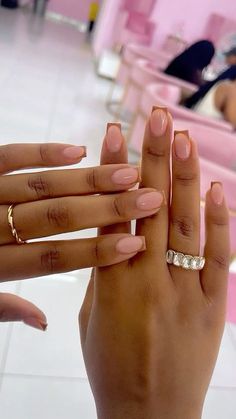 Brown Acrylic Nails, Gel Toe Nails, Acrylic Toe Nails, Simple Gel Nails, Girly Acrylic Nails, Work Nails, French Acrylic Nails, Classy Acrylic Nails, Short Square Acrylic Nails