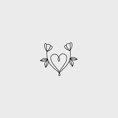 a heart with flowers drawn on it