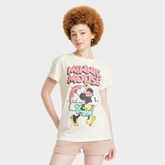 The Women's Disney Minnie Mouse Retro Short Sleeve Graphic T-Shirt - White makes a great addition to your casual wardrobe. It features a cute graphic print of Minnie Mouse, that’s sure to bring a smile on your face. Perfect for casual outings, everyday wear, or music-related events, this Women's Disney Minnie Mouse Retro Short Sleeve Graphic T-Shirt - White is a great pick. Cute Disney Outfits For Women, Disney Clothing For Women, Minnie Mouse Shirt, Mickey Mouse Shorts, Minnie Mouse Shirts, Retro Shorts, Cute Graphic Tees, Clothes Shopping, Tee Outfit