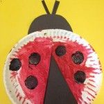 a paper plate with a ladybug on it