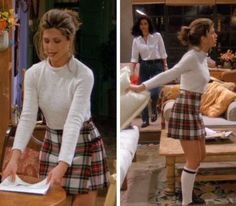 13 outfits Rachel from Friends wore that we'd totally still wear today  - DigitalSpy.com Friends Rachel Outfits, Rachel Green Friends, Rachel Green Style, Fashion Guys, Green Plaid Skirt, Rachel Friends, 90s Inspired Outfits