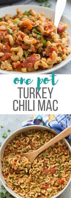 one pot turkey chili macaroni and cheese