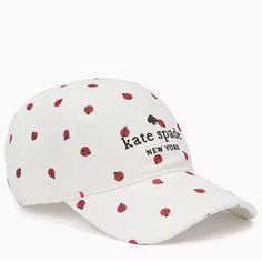 Kate Spade Ladybug Party Baseball Cap Brand New With Tags. Msrp $89. Charming Ladybug Print Details This Classic Twill Baseball Cap Featuring Six-Panel Construction And An Embroidered Logo. Details: About 2.5” Width 100% Cotton Twill Style Number Ks1003886 New Posher? Sign Up With Invite Code 0ld_fashioned For $10 Off Your First Poshmark Purchase I Only Sell 100% Authentic Items. Receipts Of Purchase Are Available Upon Request For Verification Purposes. My Photos Are Taken Inside With A Flash Un Cute White Baseball Cap With Curved Brim, Cute White Curved Brim Baseball Cap, White Baseball Cap With Short Brim For Spring, White Short Brim Baseball Cap For Spring, Cute White Baseball Cap, Ladybug Print, Ladybug Party, Kate Spade Accessories, Cotton Twill