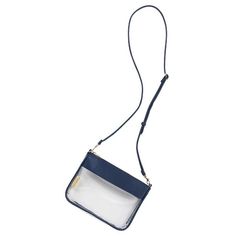 The answer to the new clear bag rules at stadiums and arenas. This clear plastic purse with vegan leather trim is just waiting for your monogram. 9" L x 1.5" W x 7" H Clear Plastic Body Vegan Leather Trim Zipper Closure 54" L x .325" W adjustable removable strap Includes standard monogram or font STANDARD MONOGRAMS : FONTS Clear Strap Pouch Shoulder Bag For Everyday Use, Clear Shoulder Bag With Clear Strap For Versatile Use, Clear Bag With Removable Pouch For Personal Use, Modern Clear Shoulder Bag For Everyday Use, Clear Plastic Shoulder Bag For Everyday Use, Black Lunch Bag, Plastic Purse, Boho Wallet, Personalized Purse