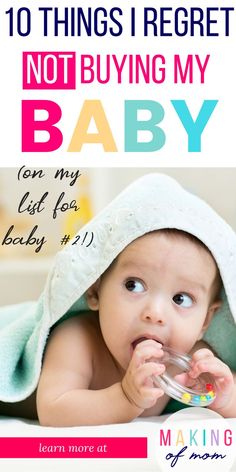 a baby laying on its back with the words 10 things i regret not buying my baby