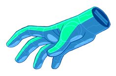 an image of a hand that is blue and green