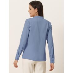 This blouse is both elegant and versatile, making it the perfect addition to your wardrobe. The pleated mock neck adds a touch of sophistication, while the pearl decor design adds a subtle yet stylish element. You can wear it on a variety of occasions, including casual outings, dates, office meetings, formal events, and daily wear. Pair it with pants or skirts for a chic and effortless look that is both comfortable and stylish. This blouse is sure to become a go-to piece in your collection.