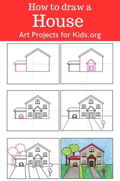 how to draw a house for kids that is easy and fun, it's also useful