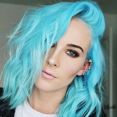 Turquoise Hair Color, Dyed Hair Pastel, Teal Hair, Messy Hair, Pastel Hair, Lace Hair, Hair Nails