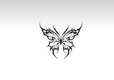 a black and white butterfly tattoo design