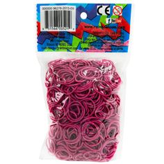 red rubber bands are packaged in a plastic bag for use on crafts and sewing projects