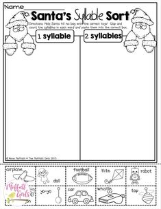 santa's slide sort worksheet for students to practice their language and writing skills