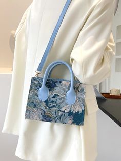 Floral Graphic Satchel Bag  - Women Satchels Modesty Outfits, Floral Graphic, Satchel Bag, Shein Style, Lady Dior Bag, Bag Women, Olivia Mark, Color Azul, Satchel Bags