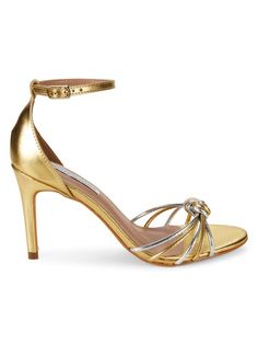 Saks Fifth Avenue Susan Metallic Ankle Strap Sandals on SALE | Saks OFF 5TH Adjustable Gold High Heels, Adjustable Ankle Strap Gold Heels, Gold Strappy Evening Sandals, Glamorous Gold Sandals With Adjustable Fit, Adjustable Glamorous Gold Sandals, Glamorous Adjustable Gold Sandals, Gold Ankle Strap Heels In Synthetic Material, Gold Ankle Strap Heels With Synthetic Material, Gold Synthetic Ankle Strap Heels