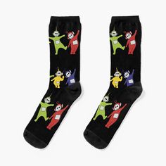 Super soft all-over printed knit socks with extra cushioning in the sole. Suitable for men and women. Already the stuff of nightmares, but here they are with a Spooky twist! Fun Multicolor Character Print Socks, Dr Closet, Knit Socks, Socks For Sale, Knitting Socks, Multi Color, Socks, Twist, Men And Women