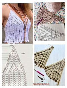 crochet patterns and instructions on how to make a triangle shawl with yarn