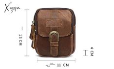 Xajzpa - Men Genuine Leather Fanny Waist Bag Cell/Mobile Phone Pocket – xajzpa Everyday Carry Rectangular Belt Bag With Pockets, Rectangular Belt Bag With Pockets For Everyday, Brown Mobile Phone Belt Bag For Outdoor, Brown Pouch With Pockets For Everyday Carry, Outdoor Brown Pouch With Pockets, Brown Outdoor Pouch With Pockets, Casual Leather Pouch With Cell Phone Pocket, Brown Pouch Belt Bag For Outdoor, Casual Shoulder Bag With Coin Pocket For Travel