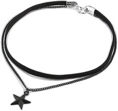 Edgy Adjustable Star-shaped Jewelry, Adjustable Edgy Star Jewelry, Adjustable Edgy Star-shaped Jewelry, Adjustable Star-shaped Edgy Jewelry, Black Star Charm Choker Necklace, Trendy Black Necklace With Star Charm, Trendy Black Star-shaped Jewelry, Black Star-shaped Metal Jewelry, Black Star Shaped Metal Jewelry