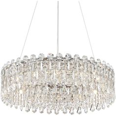 a crystal chandelier hanging from the ceiling