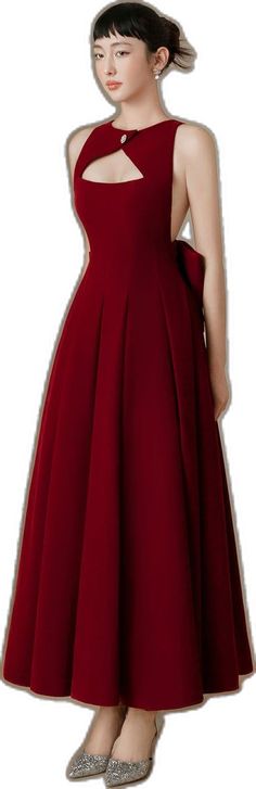 Elegant Ankle-length Evening Dress, Elegant Pleated Floor-length Evening Dress, Ankle-length Evening Dress, Elegant Pleated Party Gown, Elegant Burgundy A-line Dress, Elegant Fitted Ankle-length Dress, Knee-length Evening Dress With Pleated Bodice For Gala, Fitted Ankle-length Evening Dress, Elegant Pleated Maxi Evening Dress