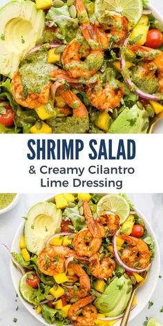 shrimp salad with creamy cilantro and lime dressing