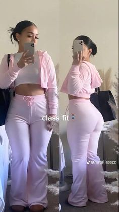 Casual Baddie Outfits Plus Size, Everyday Black Women Outfits, Baddie Outfits Casual Pink, Cute College Outfits Black Women, Cute Softy Outfits, Lose Fit Jeans Outfit, Yoga Mom Aesthetic Outfits, Maddy Perez Outfits Inspired, Cute Outfits For Valentines Day