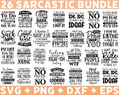 25 sarcastic bundle svg and dxf files