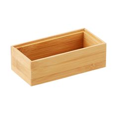 an empty wooden box on a white background