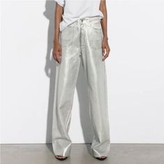 New With Tag Blogger’s Favorite Zara Best Sellers Zara New Collection Zara 2023 Zara Wide Leg Jeans, Black Wide Leg Jeans, Cropped Wide Leg Jeans, Black Wide Leg Pants, Zara New, Printed Jeans, Black Denim Jeans, Denim Cotton, Button Fly Jeans