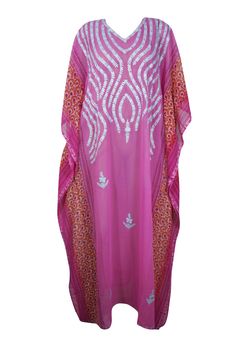 Womens Cruise Caftan Dress, Pink Embroidered Summer Beach Maxi Dress, Oversize Kaftan Maxi , Travel Maxi Dresses, L-4X, One size Luxury Pink Kaftan For Beach Cover-up, Women Are Beautiful, Embroidered Caftan, Loose Dresses, Beach Maxi Dress, Caftan Dress, Summer Party Dress, Kaftan Dress, Boho Look