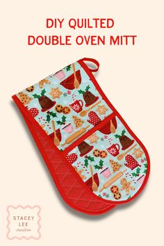 DIY Quilted Double Oven Mitt tutorial, a practical and stylish sewing project for kitchen use. Double Potholder With Hand Pockets, Hot Pad Holders Patterns, Christmas Oven Mitts, Potholders To Sew Free Pattern, Diy Oven Mitts, Oven Mitt Sewing Pattern, Sewing Presents, Oven Gloves Pattern