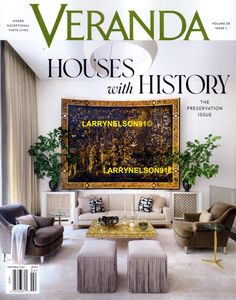 the front cover of veranda's houses with history, featuring furniture and paintings